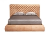 Дизайнерская кровать FORTUO BED (Комбинированная кожа+ткань) - 1
