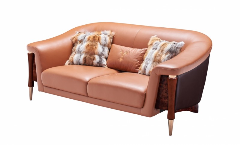 Дизайнерский двухместный диван FORTA LOVE SEAT (Ткань + Полиуретановая кожа)