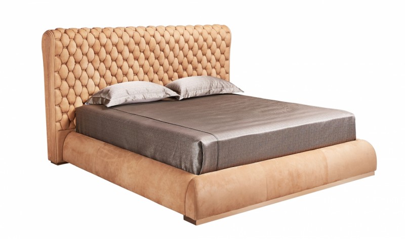 Дизайнерская кровать FORTUO BED (Комбинированная кожа+ткань)