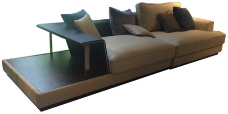 Дизайнерский трехместный диван LYNN SMALL (Ткань FD+ матовый шпон)